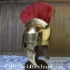 Deepeeka Attic Helmet With Crest, Brass -Viking Clothing Shop attic helmet with crest brass