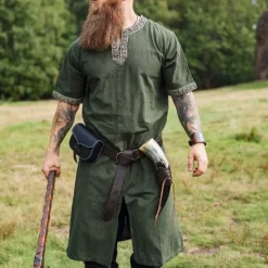 Leonardo Carbone Celtic Tunic, Short Sleeves, Green -Viking Clothing Shop celtic tunic short sleeves green 2