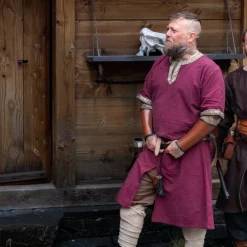 Leonardo Carbone Celtic Tunic, Short Sleeves, Red -Viking Clothing Shop celtic tunic short sleeves red 2