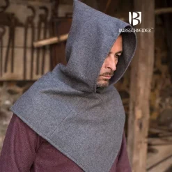 Burgschneider Chaperon Skjoldehamm, Wool, Grey -Viking Clothing Shop chaperon skjoldehamm wool grey 2