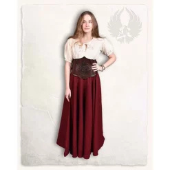 Mytholon Corset Isolde With Flowers, Red-black -Viking Clothing Shop corset isolde with flowers red black 1