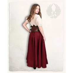 Mytholon Corset Isolde With Flowers, Red-black -Viking Clothing Shop corset isolde with flowers red black 2