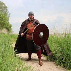 Leonardo Carbone Cotton Cloak, Dark Brown 10 Leonardo Carbone Cotton Cloak, Dark Brown -Viking Clothing Shop cotton cloak dark brown 2