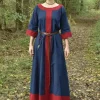 (Early) Medieval Dress Clotild, Blue-red 1 (Early) Medieval Dress Clotild, Blue-red -Viking Clothing Shop early medieval dress clotild blue red