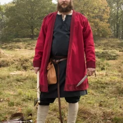 Early Medieval Kaftan Njord, Red -Viking Clothing Shop early medieval kaftan njord red 1