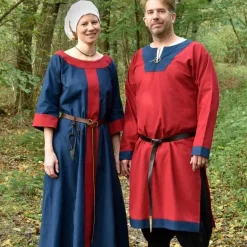 (Early) Medieval Tunic Clovis, Red-blue 8 (Early) Medieval Tunic Clovis, Red-blue -Viking Clothing Shop early medieval tunic clovis red blue 2