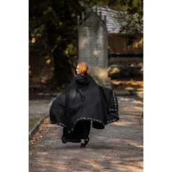 Leonardo Carbone Embroidered Cloak Damia, Black -Viking Clothing Shop embroidered cloak damia black 1