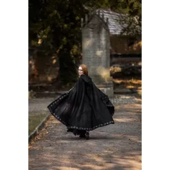 Leonardo Carbone Embroidered Cloak Damia, Black -Viking Clothing Shop embroidered cloak damia black 2