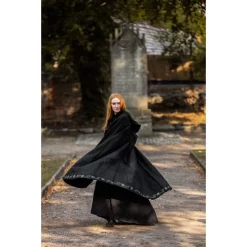 Leonardo Carbone Embroidered Cloak Damia, Black -Viking Clothing Shop embroidered cloak damia black 3