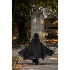 Leonardo Carbone Embroidered Cloak Damia, Black -Viking Clothing Shop embroidered cloak damia black 4