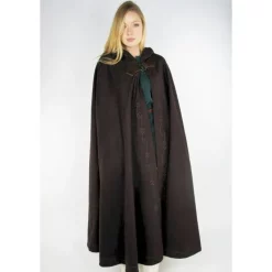 Leonardo Carbone Embroidered Cloak Damia With Fibula, Brown 9 Leonardo Carbone Embroidered Cloak Damia With Fibula, Brown -Viking Clothing Shop embroidered cloak damia with fibula brown 1
