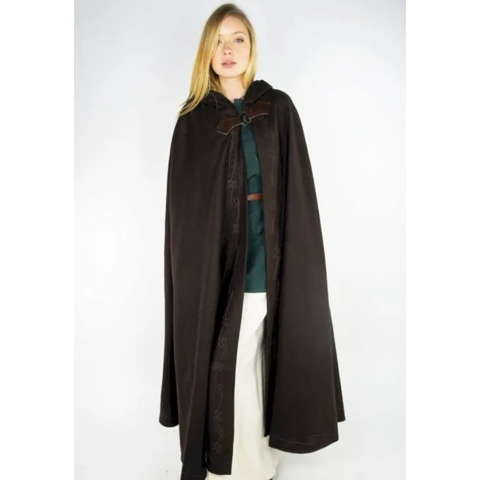 Leonardo Carbone Embroidered Cloak Damia With Fibula, Brown 6 Leonardo Carbone Embroidered Cloak Damia With Fibula, Brown - Image 4