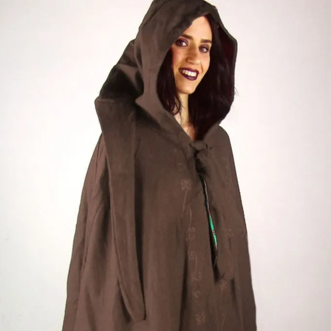 Leonardo Carbone Embroidered Cloak Damia With Fibula, Brown 7 Leonardo Carbone Embroidered Cloak Damia With Fibula, Brown - Image 5