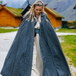 Leonardo Carbone Embroidered Cloak Damia With Fibula, Grey 9 Leonardo Carbone Embroidered Cloak Damia With Fibula, Grey -Viking Clothing Shop embroidered cloak damia with fibula grey 1