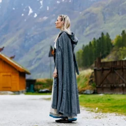 Leonardo Carbone Embroidered Cloak Damia With Fibula, Grey 10 Leonardo Carbone Embroidered Cloak Damia With Fibula, Grey -Viking Clothing Shop embroidered cloak damia with fibula grey 2