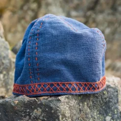 Leonardo Carbone Embroidered Viking Hat Ulf, Blue -Viking Clothing Shop embroidered viking hat ulf blue 2