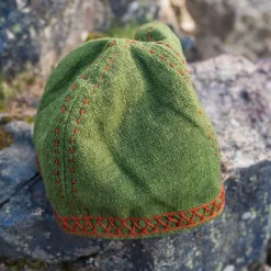 Leonardo Carbone Embroidered Viking Hat Ulf, Green -Viking Clothing Shop embroidered viking hat ulf green 1
