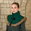 Mytholon Gambeson Collar Nimue Wool Green 1 Mytholon Gambeson Collar Nimue Wool Green -Viking Clothing Shop gambeson collar nimue wool green