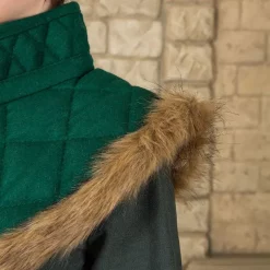 Mytholon Gambeson Collar Nimue Wool Green -Viking Clothing Shop gambeson collar nimue wool green 4