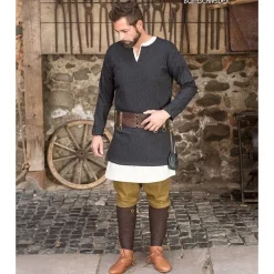 Burgschneider Herringbone Tunic Tyr, Black -Viking Clothing Shop herringbone tunic tyr black 3