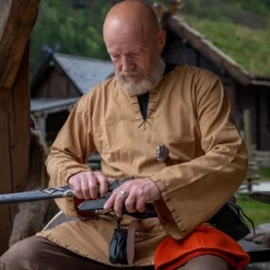 Leonardo Carbone Historical Tunic With Authentic Lining, Honey Brown -Viking Clothing Shop historical tunic with authentic lining honey brown 4