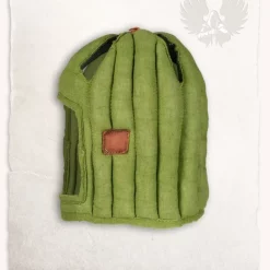 Mytholon Linen Arming Cap Aulber Green 7 Mytholon Linen Arming Cap Aulber Green -Viking Clothing Shop linen arming cap aulber green 2