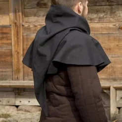 Epic Armoury Medieval Chaperon Walt, Black -Viking Clothing Shop medieval chaperon walt black 2