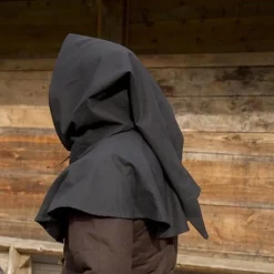 Epic Armoury Medieval Chaperon Walt, Black -Viking Clothing Shop medieval chaperon walt black 4