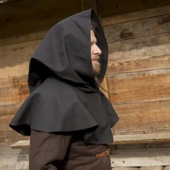 Epic Armoury Medieval Chaperon Walt, Black -Viking Clothing Shop medieval chaperon walt black 5