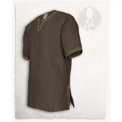 Mytholon Medieval Tunic Sigbert, Herringbone Motif, Brown