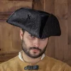 Rawblade Pirate Hat Jack Rackham, Deluxe, Black 1 Rawblade Pirate Hat Jack Rackham, Deluxe, Black -Viking Clothing Shop pirate hat jack rackham deluxe black