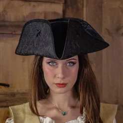 Rawblade Pirate Hat Jack Rackham, Deluxe, Black -Viking Clothing Shop pirate hat jack rackham deluxe black 2