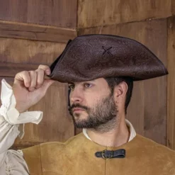 Rawblade Pirate Hat Jack Rackham, Deluxe, Brown -Viking Clothing Shop pirate hat jack rackham deluxe brown 2