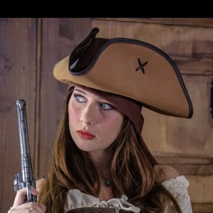 Rawblade Pirate Hat Jack Rackham, Light Brown 5 Rawblade Pirate Hat Jack Rackham, Light Brown - Image 3