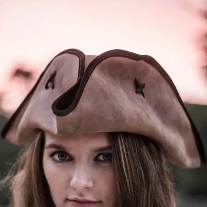 Rawblade Pirate Hat Jack Rackham, Weathered Brown 3 Rawblade Pirate Hat Jack Rackham, Weathered Brown