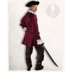 Mytholon Pirate Jacket Enigo, Burgundy 11 Mytholon Pirate Jacket Enigo, Burgundy -Viking Clothing Shop pirate jacket enigo burgundy 4