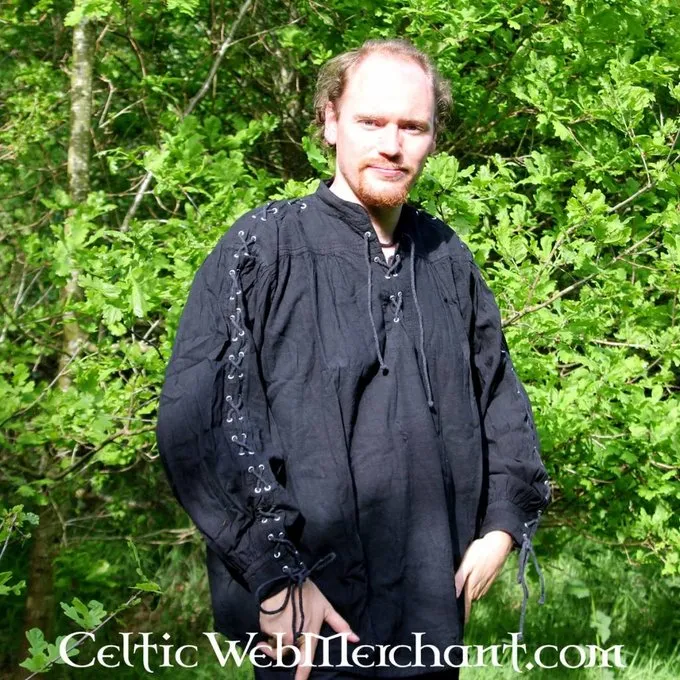 Leonardo Carbone Pirate Shirt With Laces, Black 4 Leonardo Carbone Pirate Shirt With Laces, Black - Image 2