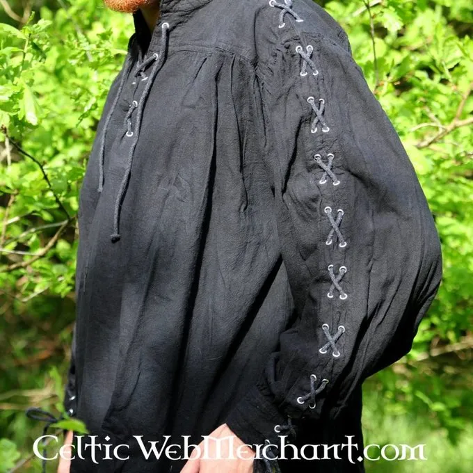 Leonardo Carbone Pirate Shirt With Laces, Black 5 Leonardo Carbone Pirate Shirt With Laces, Black - Image 3