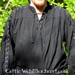 Leonardo Carbone Pirate Shirt With Laces, Black 11 Leonardo Carbone Pirate Shirt With Laces, Black -Viking Clothing Shop pirate shirt with laces black 3