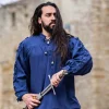 Leonardo Carbone Pirate Shirt With Laces, Blue 2 Leonardo Carbone Pirate Shirt With Laces, Blue -Viking Clothing Shop pirate shirt with laces blue