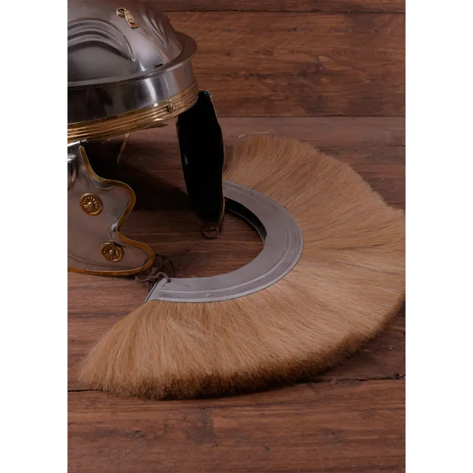 Deepeeka Roman Helmet Crest, White, Metal Base 3 Deepeeka Roman Helmet Crest, White, Metal Base