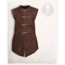 Mytholon Short Vest Garen, Brown Leather -Viking Clothing Shop short vest garen brown leather 1