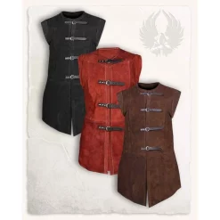 Mytholon Short Vest Garen, Brown Leather -Viking Clothing Shop short vest garen brown leather 3