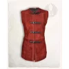 Mytholon Short Vest Garen, Red Leather -Viking Clothing Shop short vest garen red leather