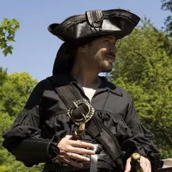 Epic Armoury Tricorn Blackbeard, Black 11 Epic Armoury Tricorn Blackbeard, Black -Viking Clothing Shop tricorn blackbeard black 3