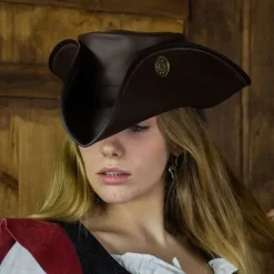 Rawblade Tricorn Three Doublons, Brown 11 Rawblade Tricorn Three Doublons, Brown -Viking Clothing Shop tricorn three doublons brown 3