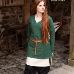 Burgschneider Tunic Shield-maiden Frekja, Green 6 Burgschneider Tunic Shield-maiden Frekja, Green -Viking Clothing Shop tunic shield maiden frekja green 1