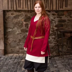 Burgschneider Tunic Shield-maiden Hyria Wool, Red -Viking Clothing Shop tunic shield maiden hyria wool red 1