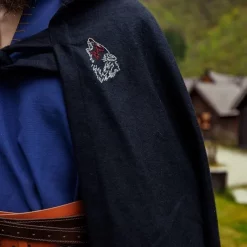 Leonardo Carbone Viking Cloak Fenrir, Black -Viking Clothing Shop viking cloak fenrir black 2