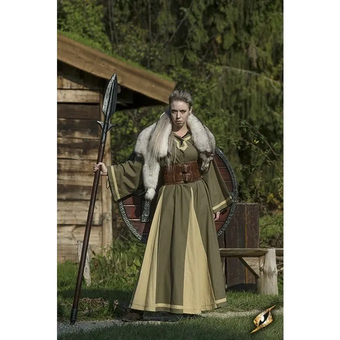 Epic Armoury Viking Dress Astrid, Green/beige 4 Epic Armoury Viking Dress Astrid, Green/beige - Image 2